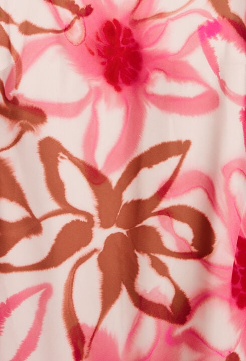 Robe longue satinée imprimée