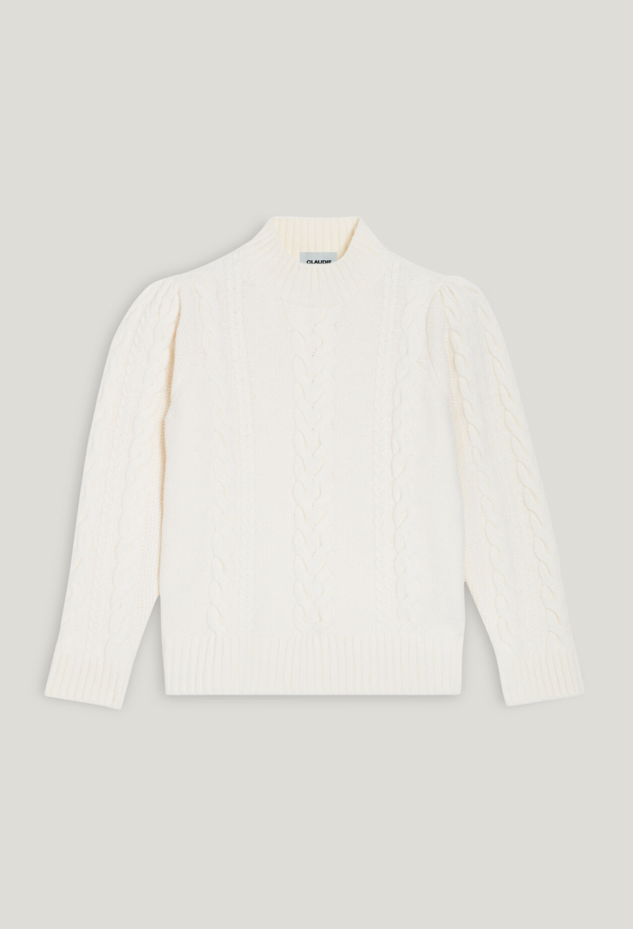 Pull maille torsadée écru