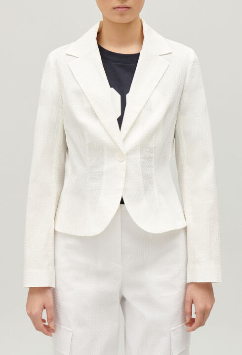 Veste tailleur cintr&eacute;e blanche