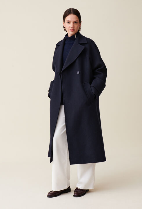 Manteau laine esprit trench-coat