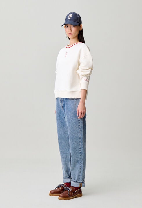 Jean cigarette 7/8 denim délavé