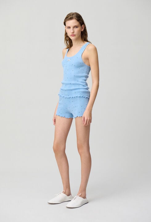 Débardeur maille fine pois