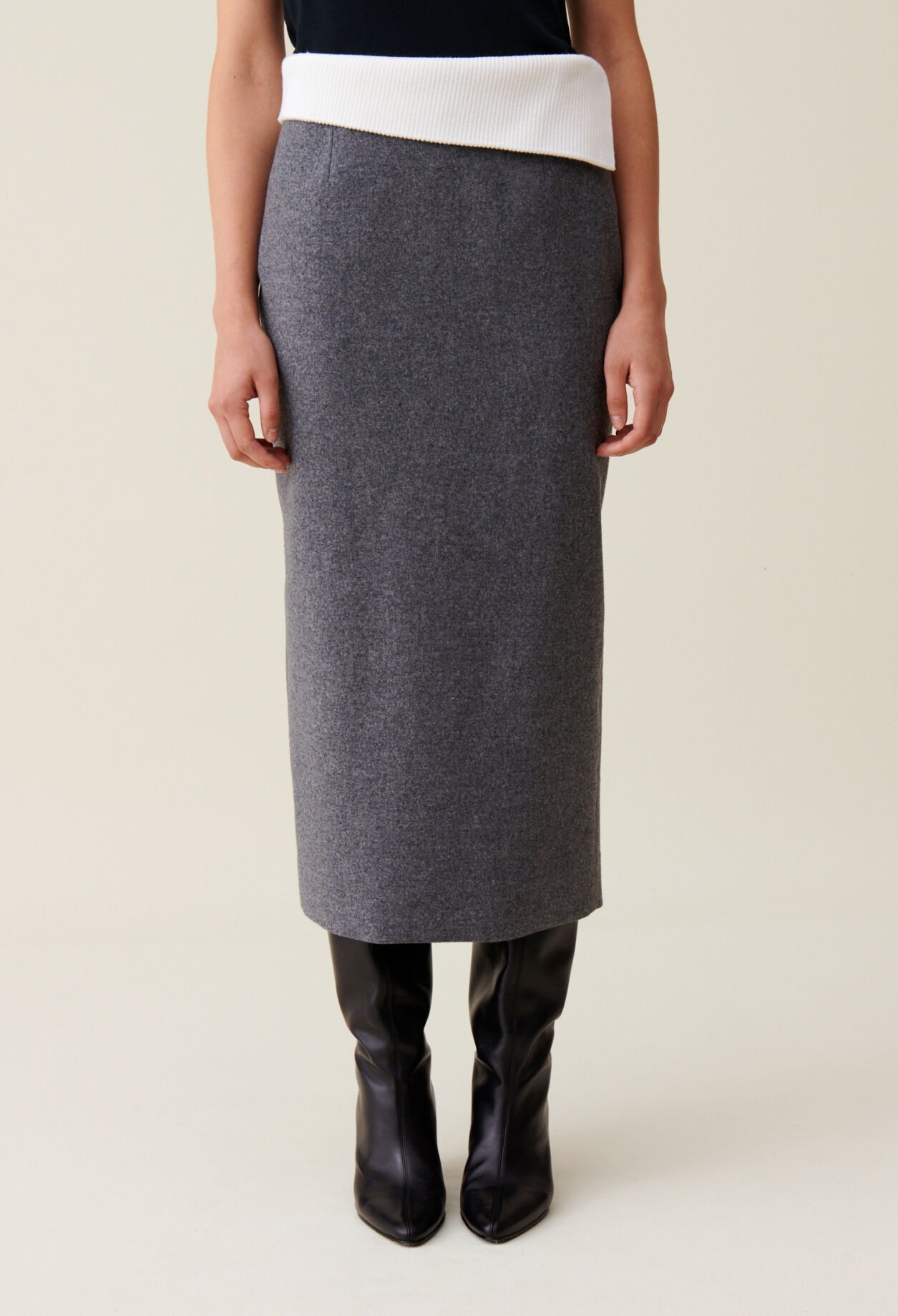 Jupe droite gris