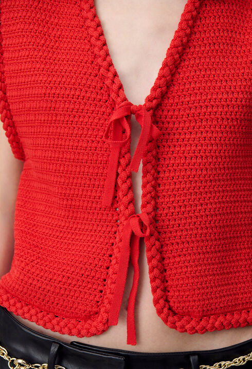 Cardigan en crochet sans manches