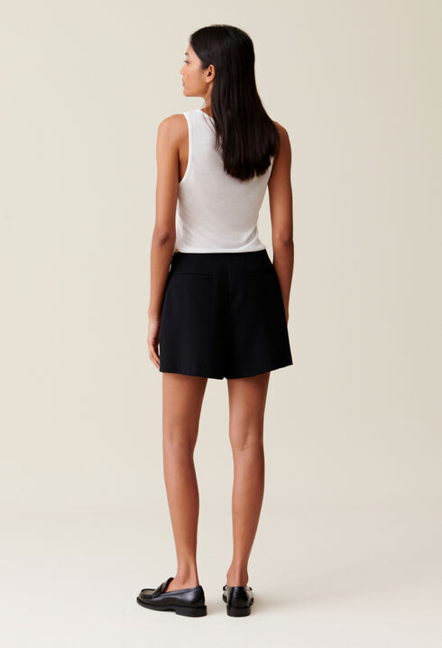 Jupe-short portefeuille boutonnée