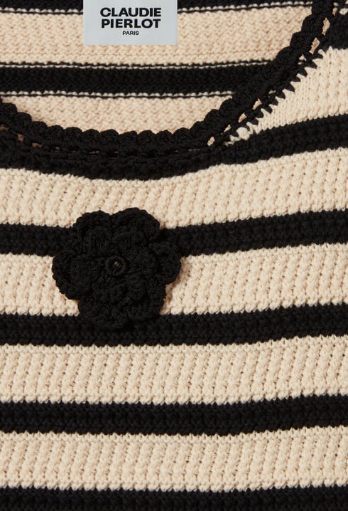 Top rayé crochet