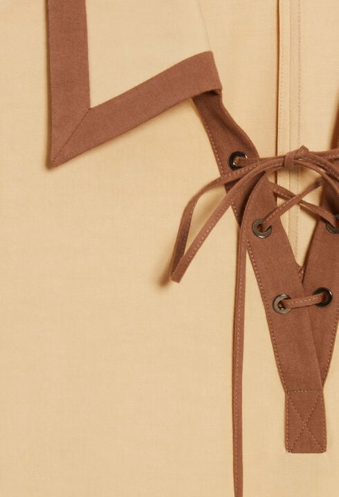 Robe courte lacée beige