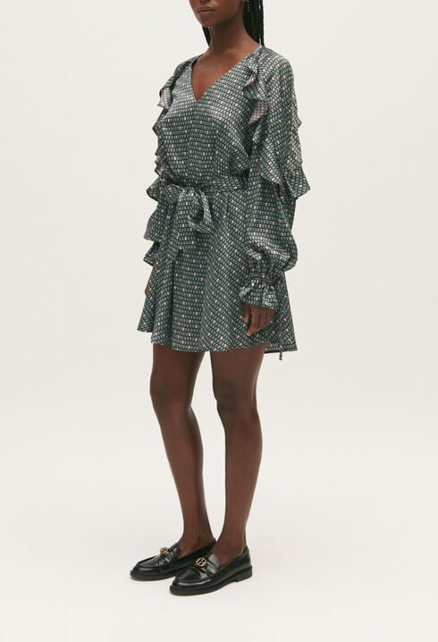 Robe fluide évasée imprimée