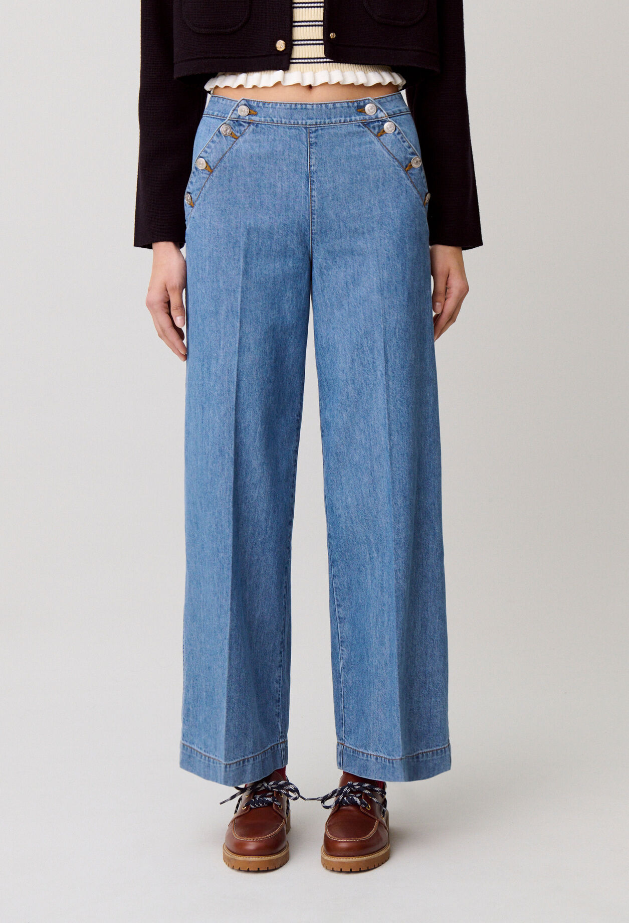 Jean &agrave; pont denim