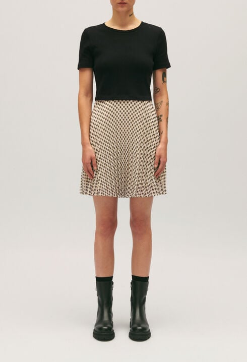 Robe Teli courte bimatière