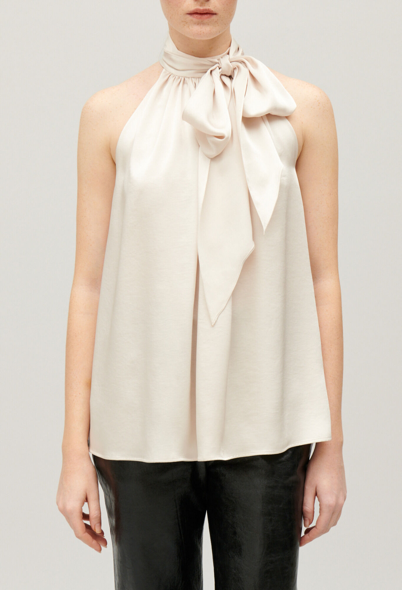 Blouse Beige Fluide Manches Ballonnées - Marque Dégriffée - Tailles L/XL - Occasion