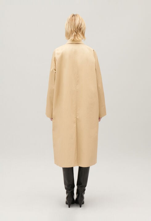 Manteau réversible mi-long beige