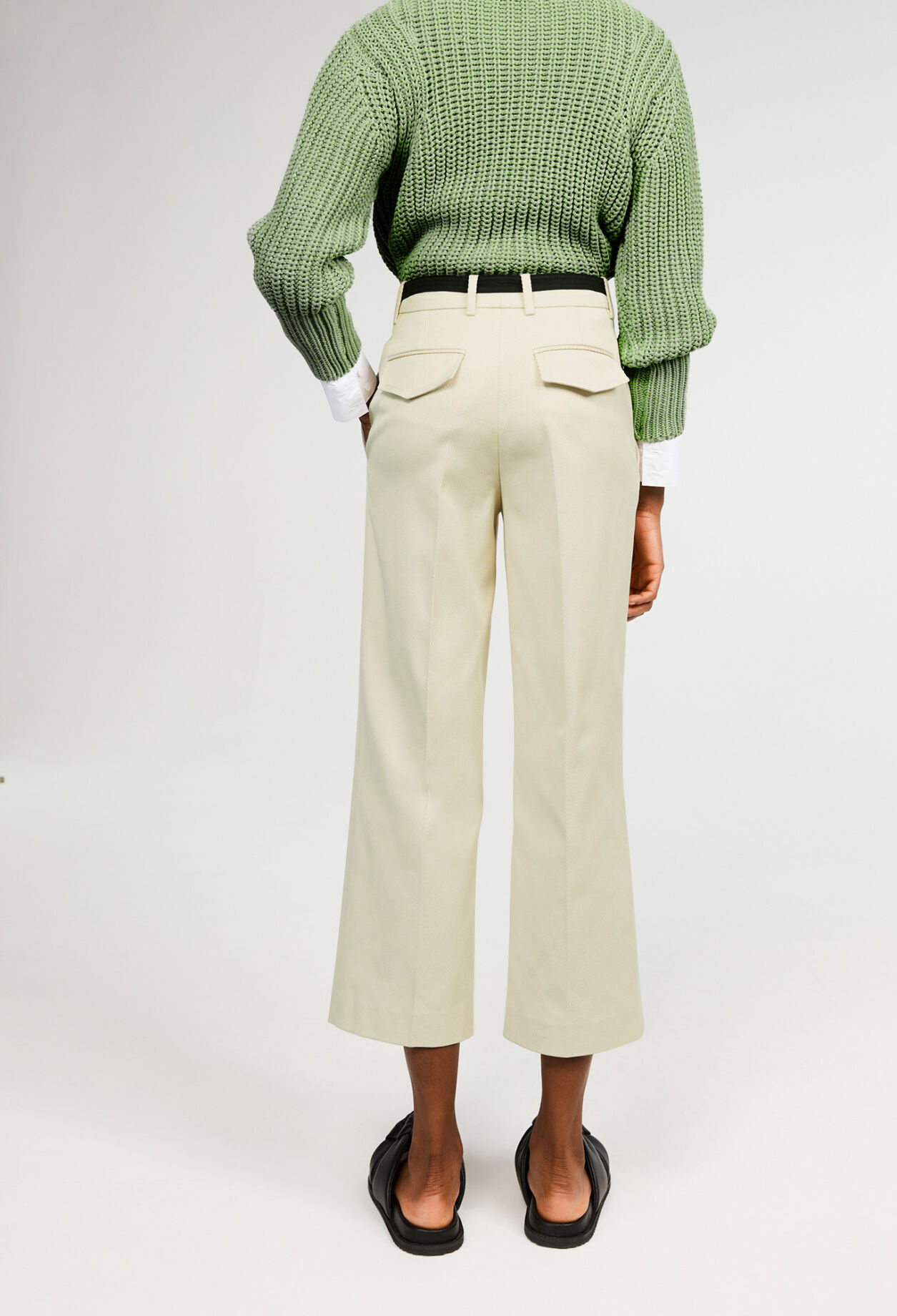 Pantalon droit ceinturé