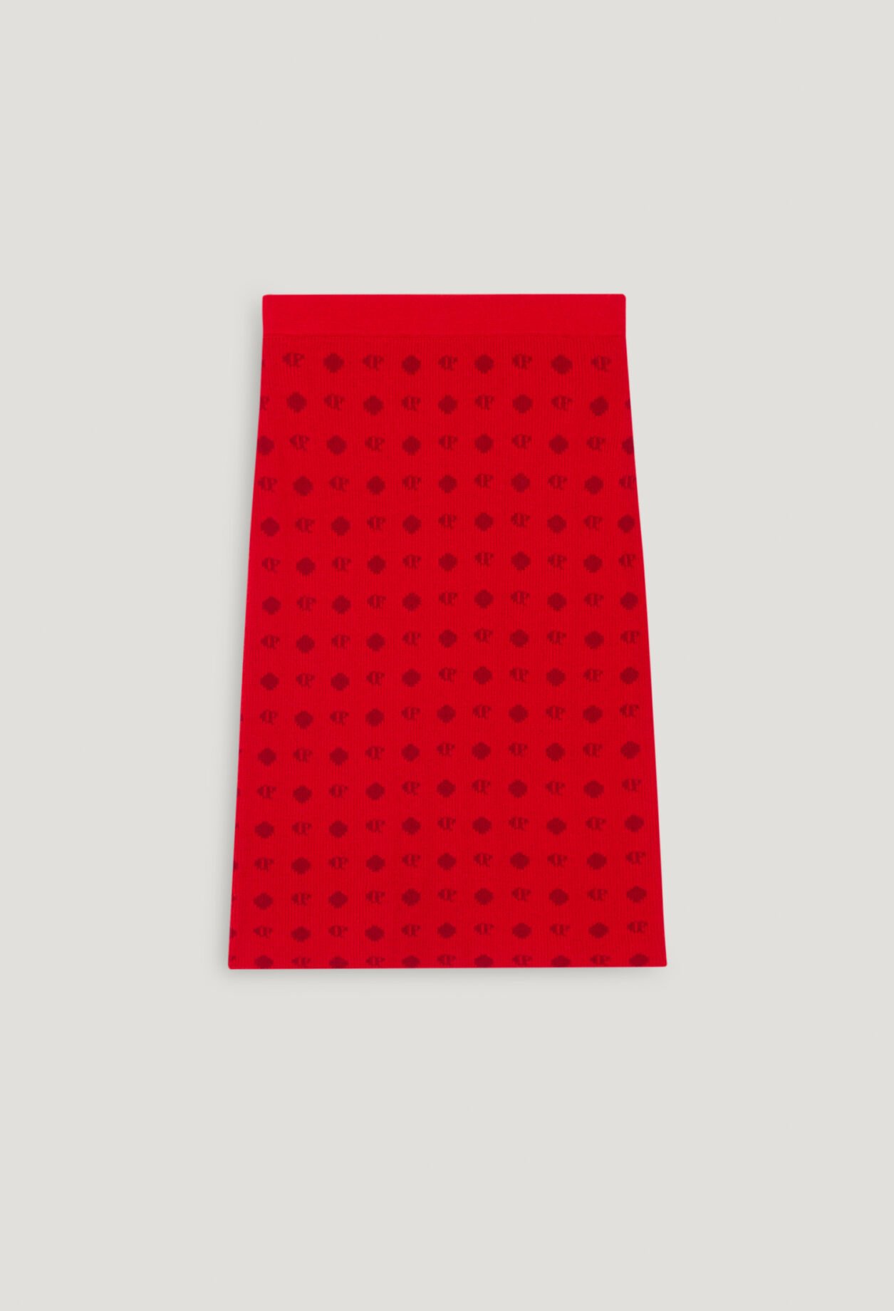 Jupe mi-longue maille rouge