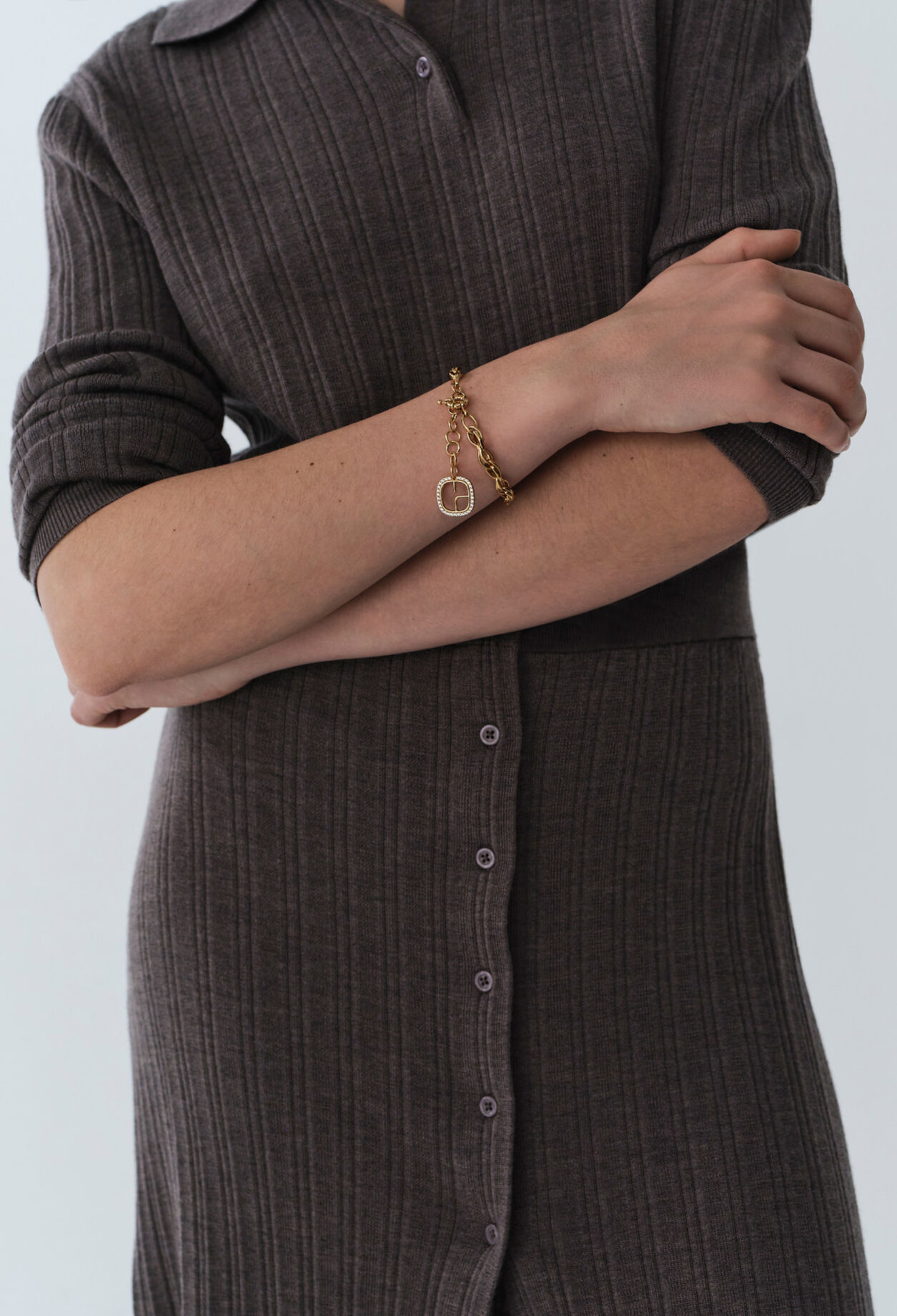 Jupe plissée boutonnée mi-longue