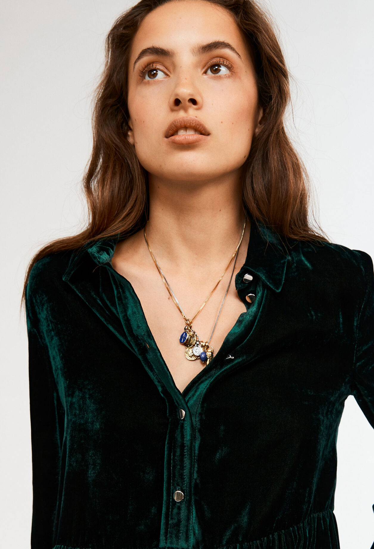 Collier long en laiton