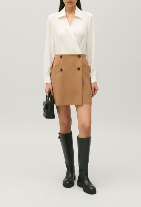 Robe tailleur courte bicolore