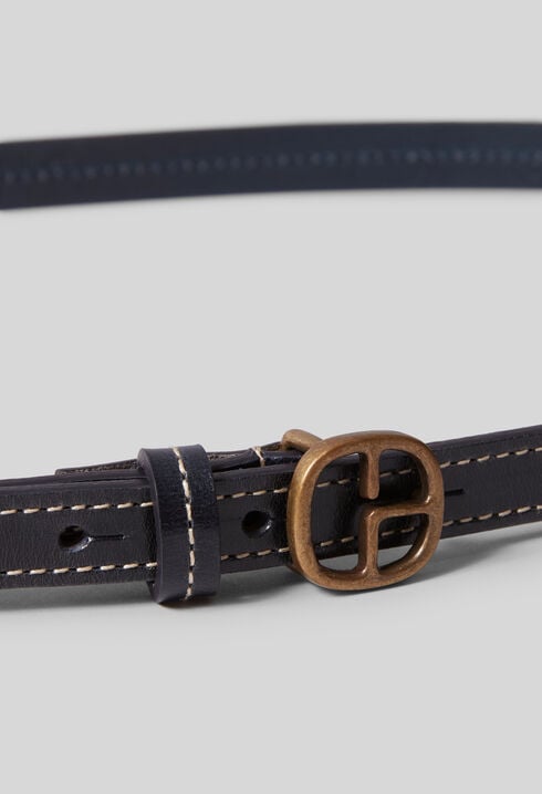 Ceinture cuir contrastée