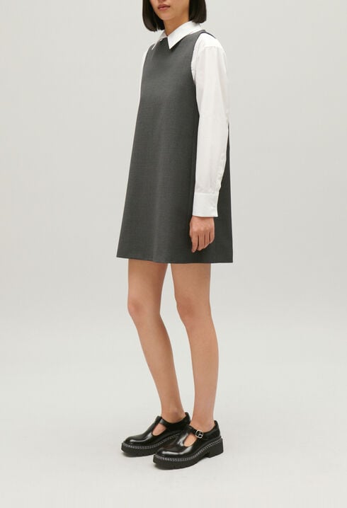 Robe courte gris chiné
