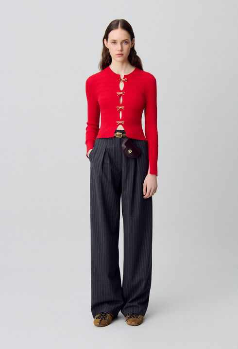 Pull maille fine nœuds