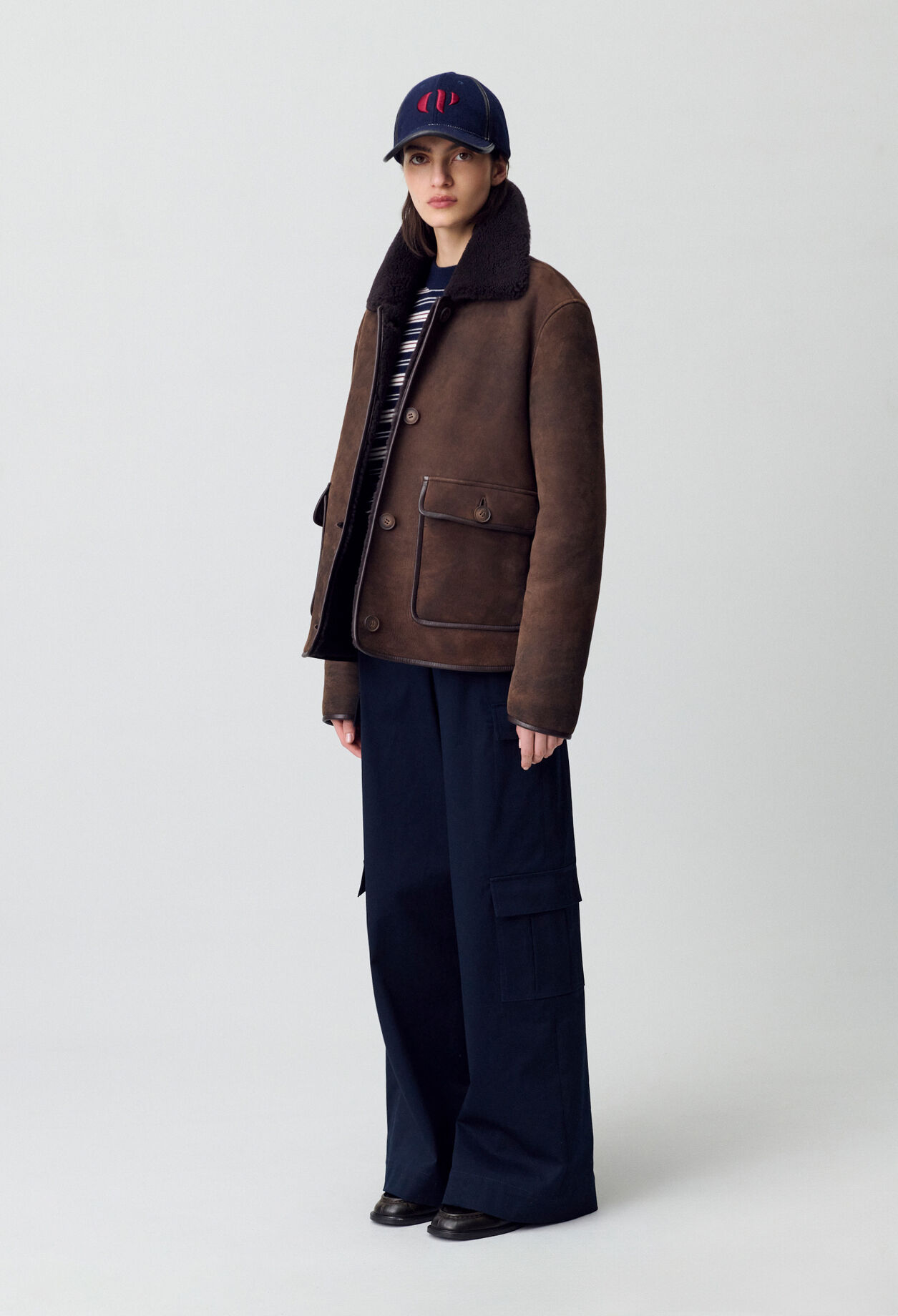 Manteau peau lainée