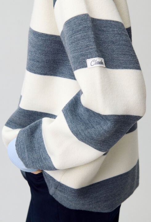 Pull polo large rayures
