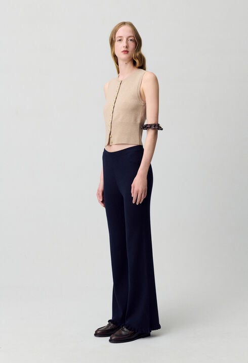 Pantalon flare maille