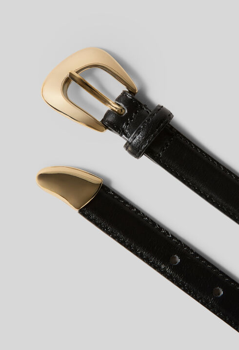 Ceinture cuir boucle organique