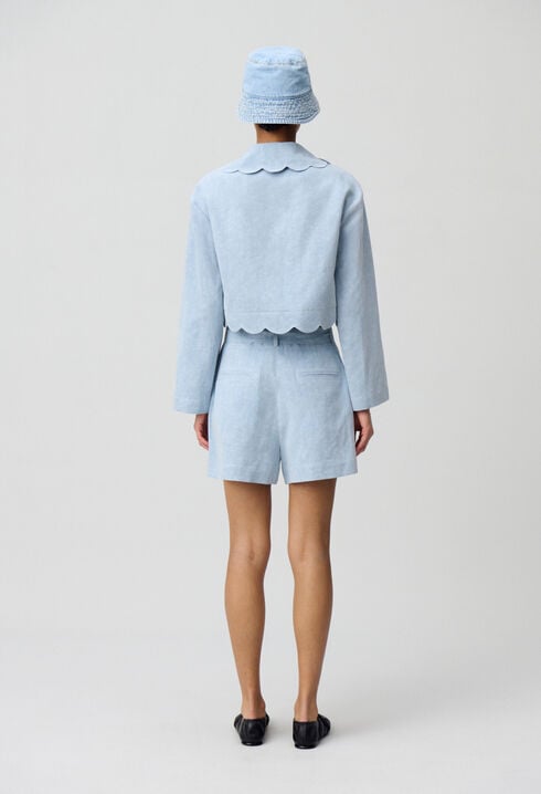 Short jean ceinturé
