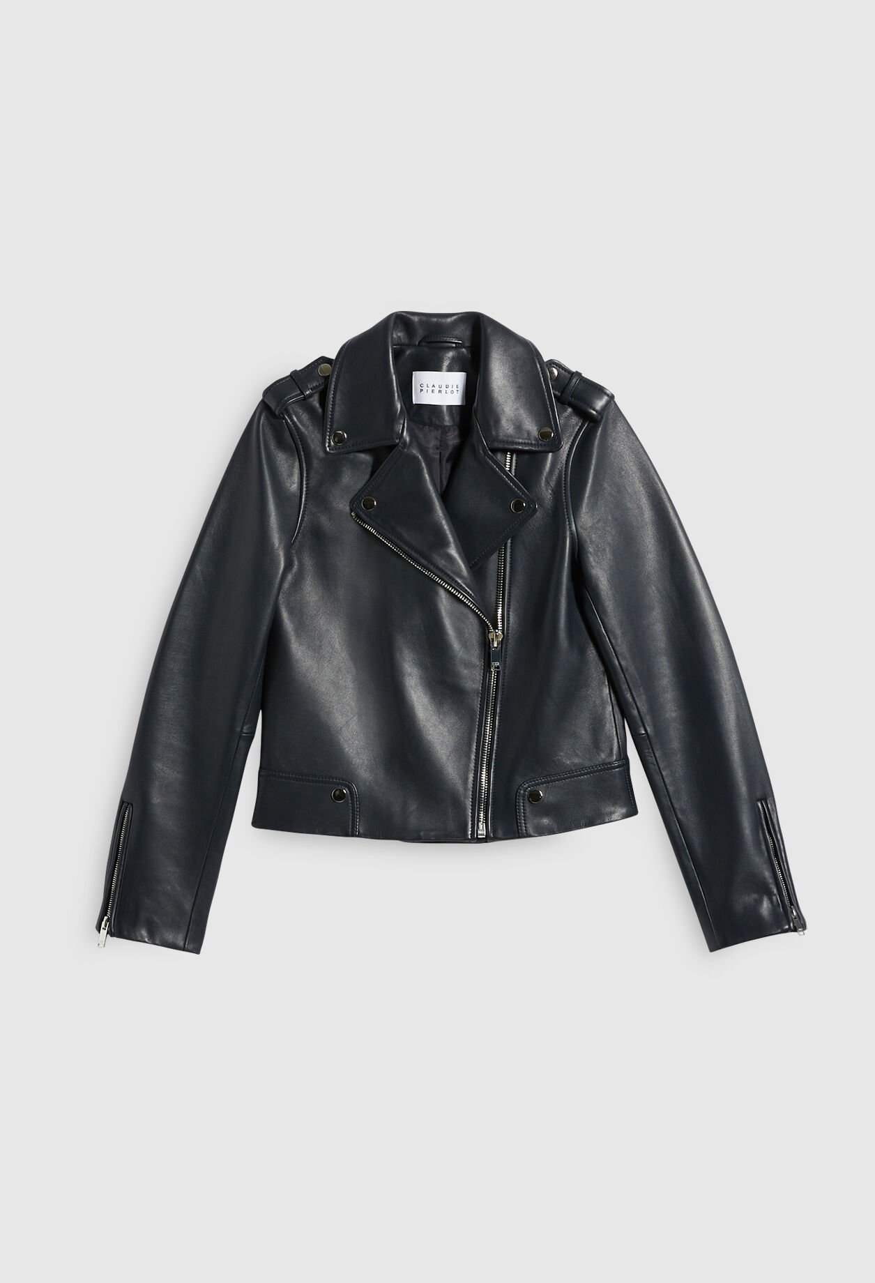 Blouson zippé en cuir responsable