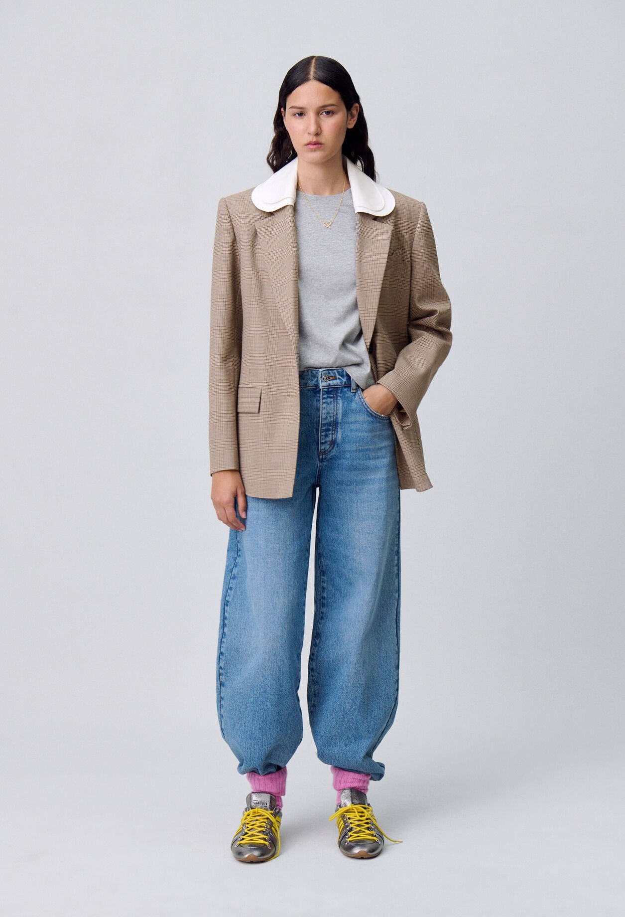 Veste droite tailleur carreaux