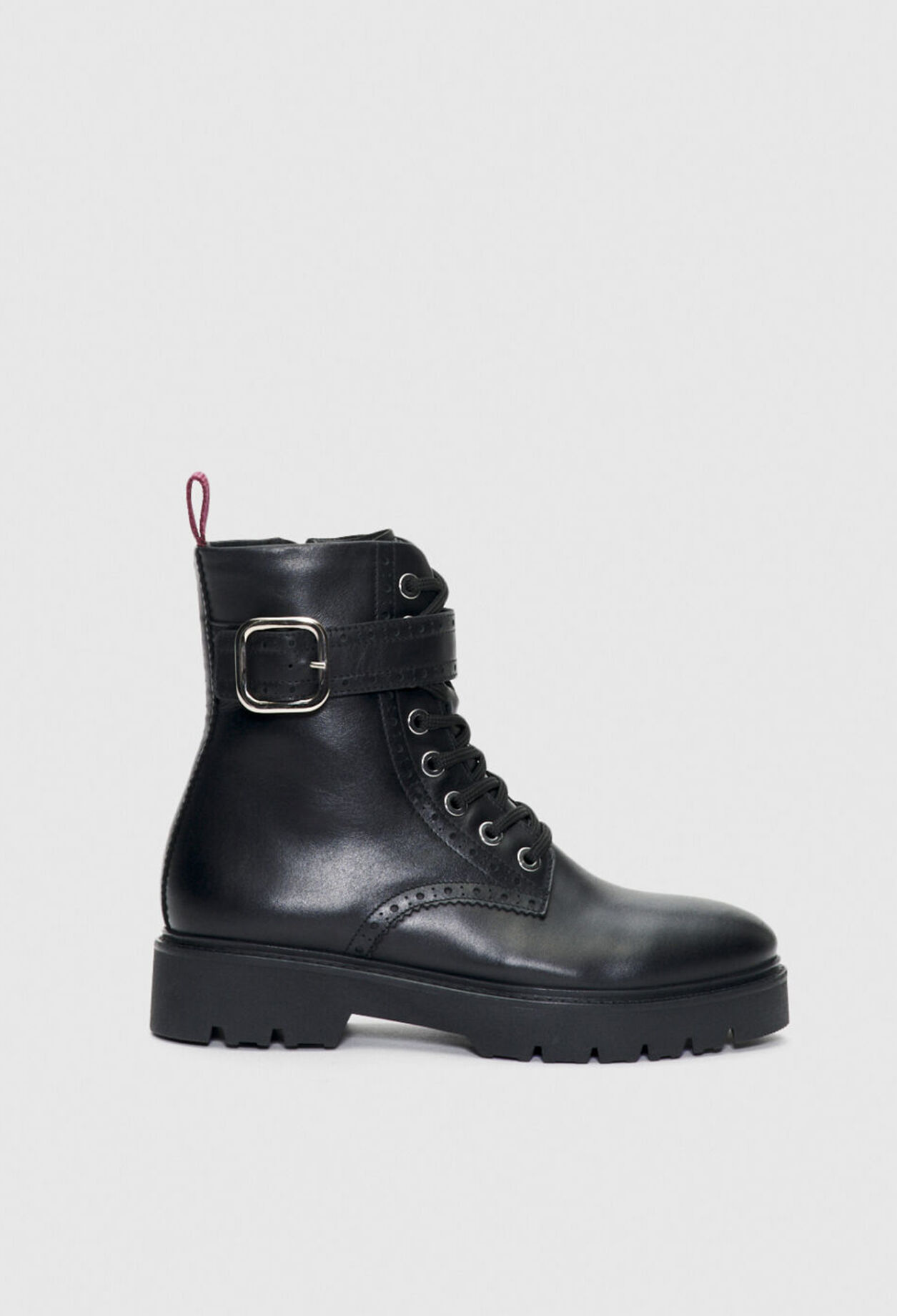 Boots a lacets en cuir responsable