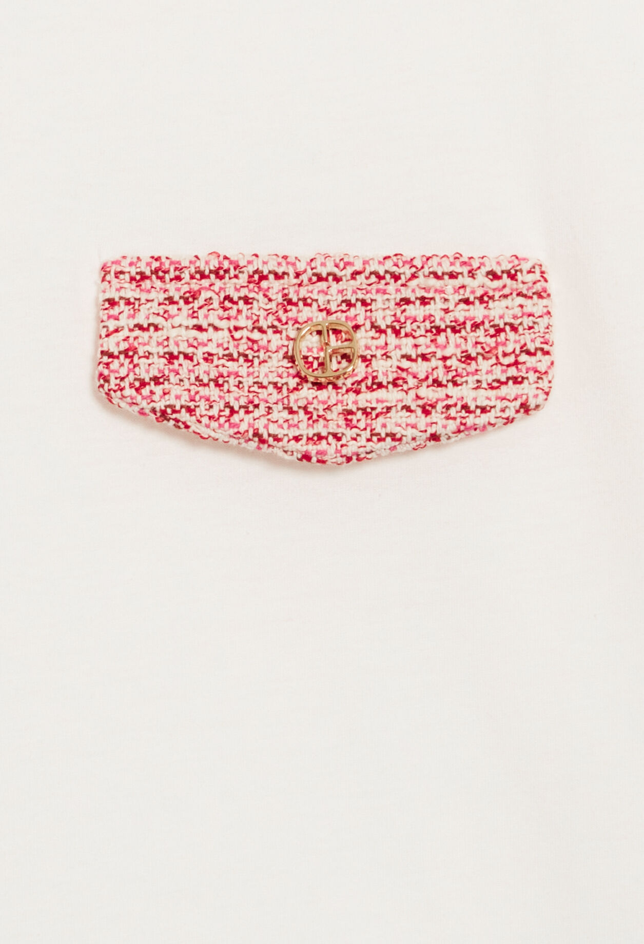 T-shirt écru poches tweed