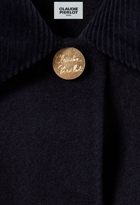 Manteau droit court laine