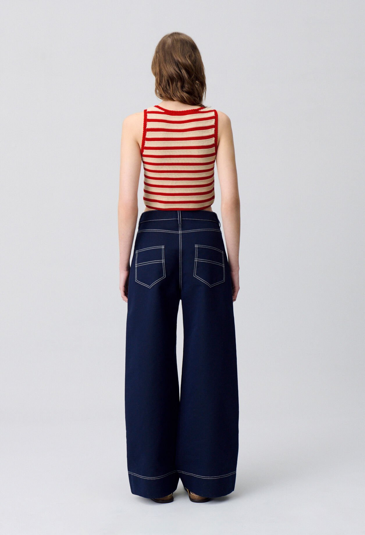 Top rayé crochet