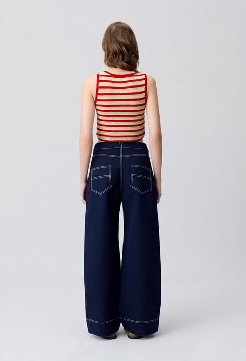 Top rayé crochet