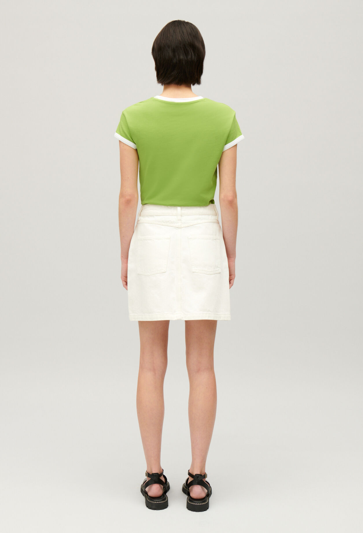 Jupe courte jean écrue