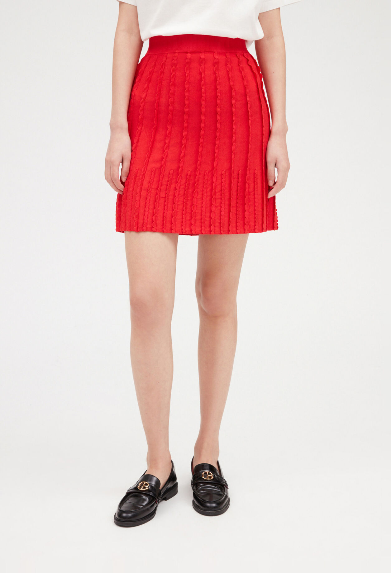 Jupe courte maille rouge