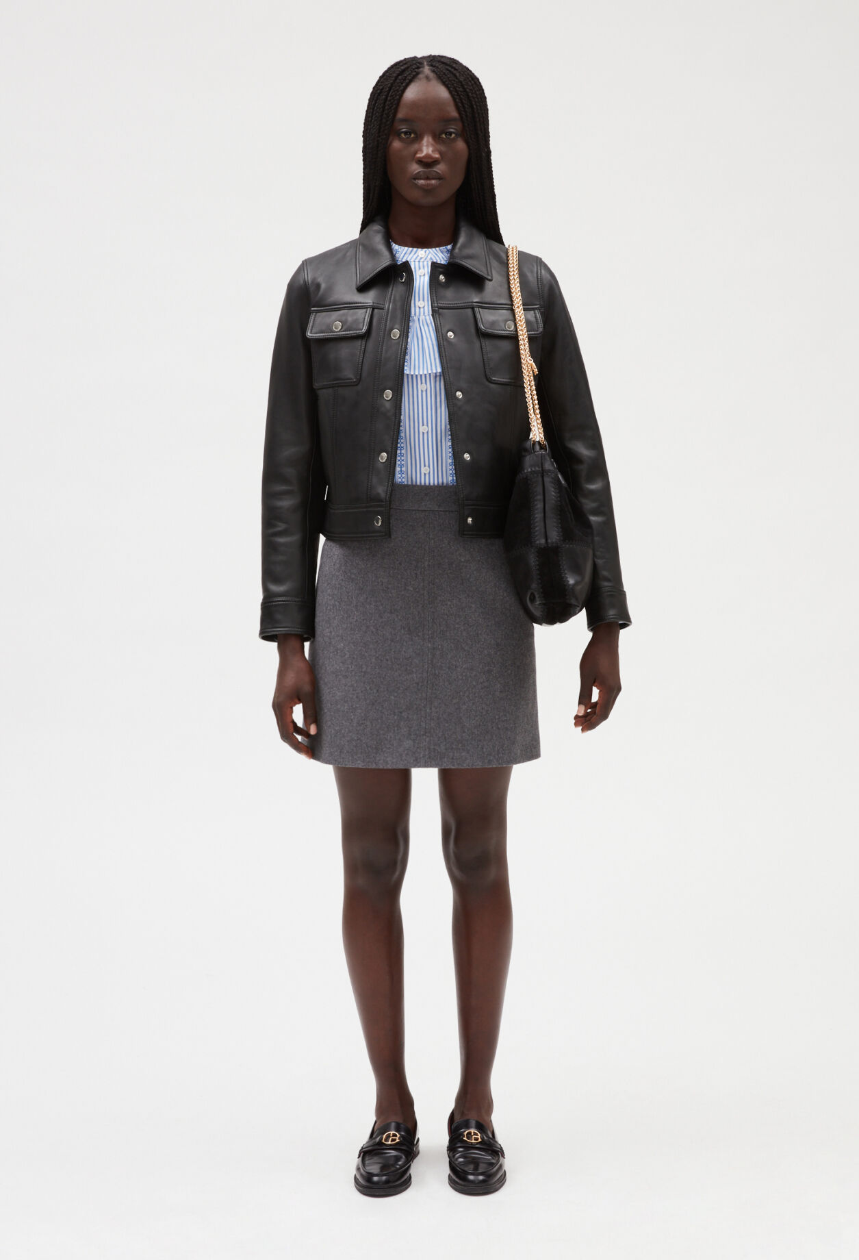 Blouson cuir noir