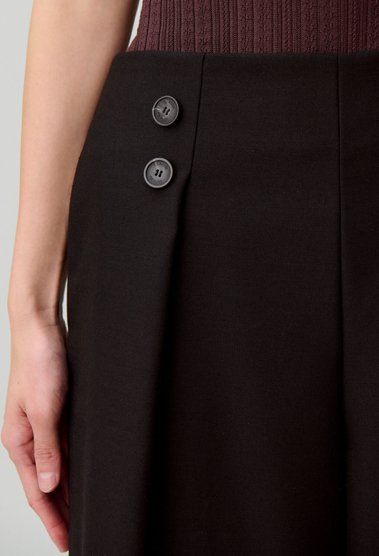 Bermuda tailleur laine mélangée