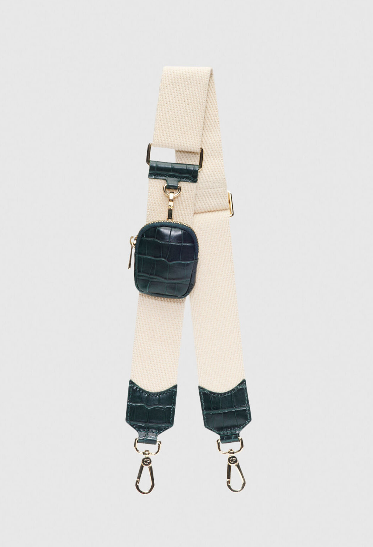 Bandoulière bi-matière en cuir