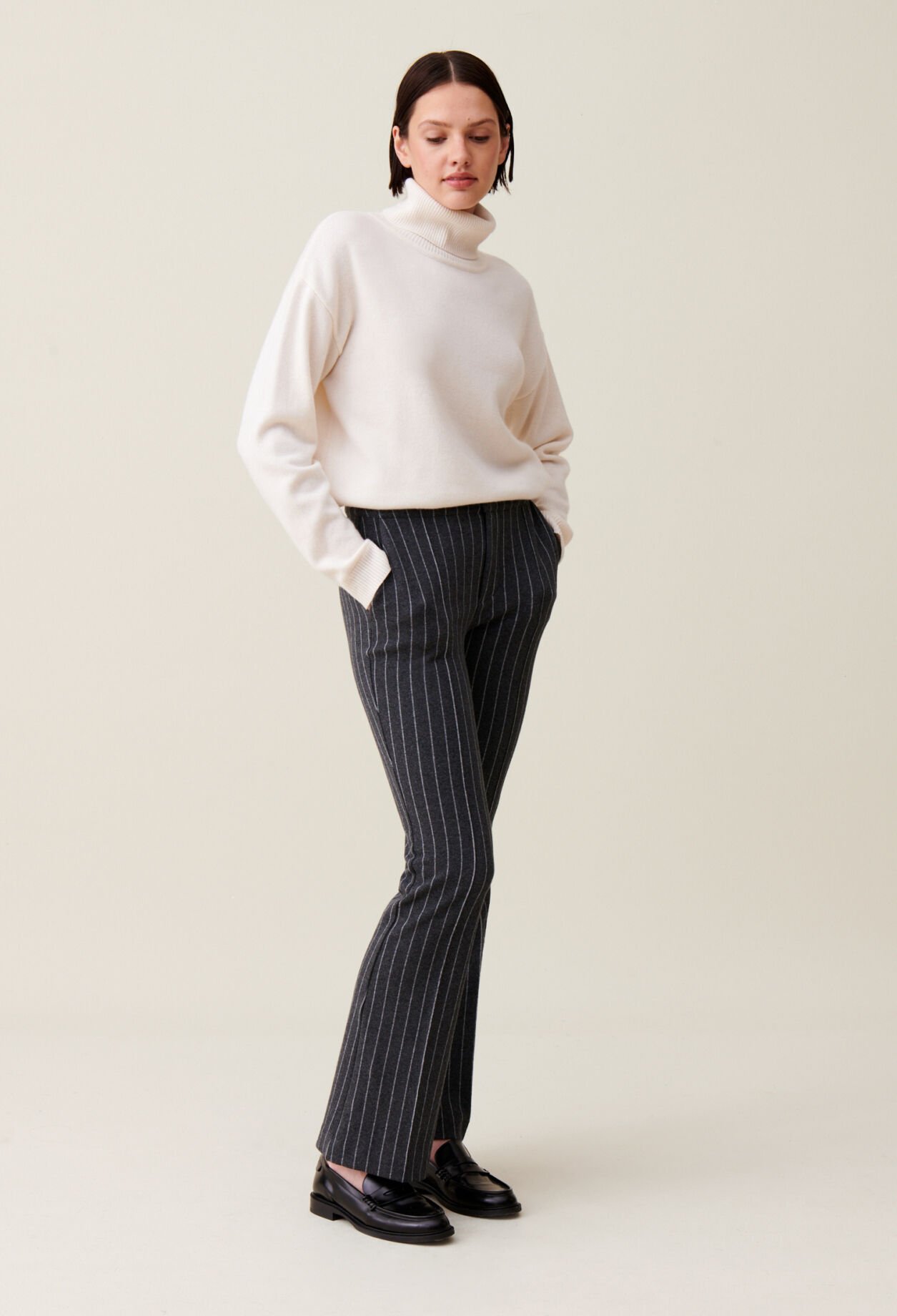 Pantalon flare à rayures