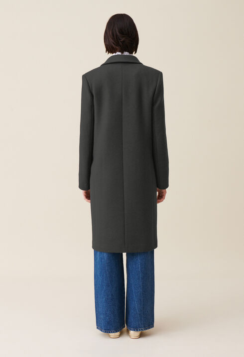 Manteau mi-long tailleur gris