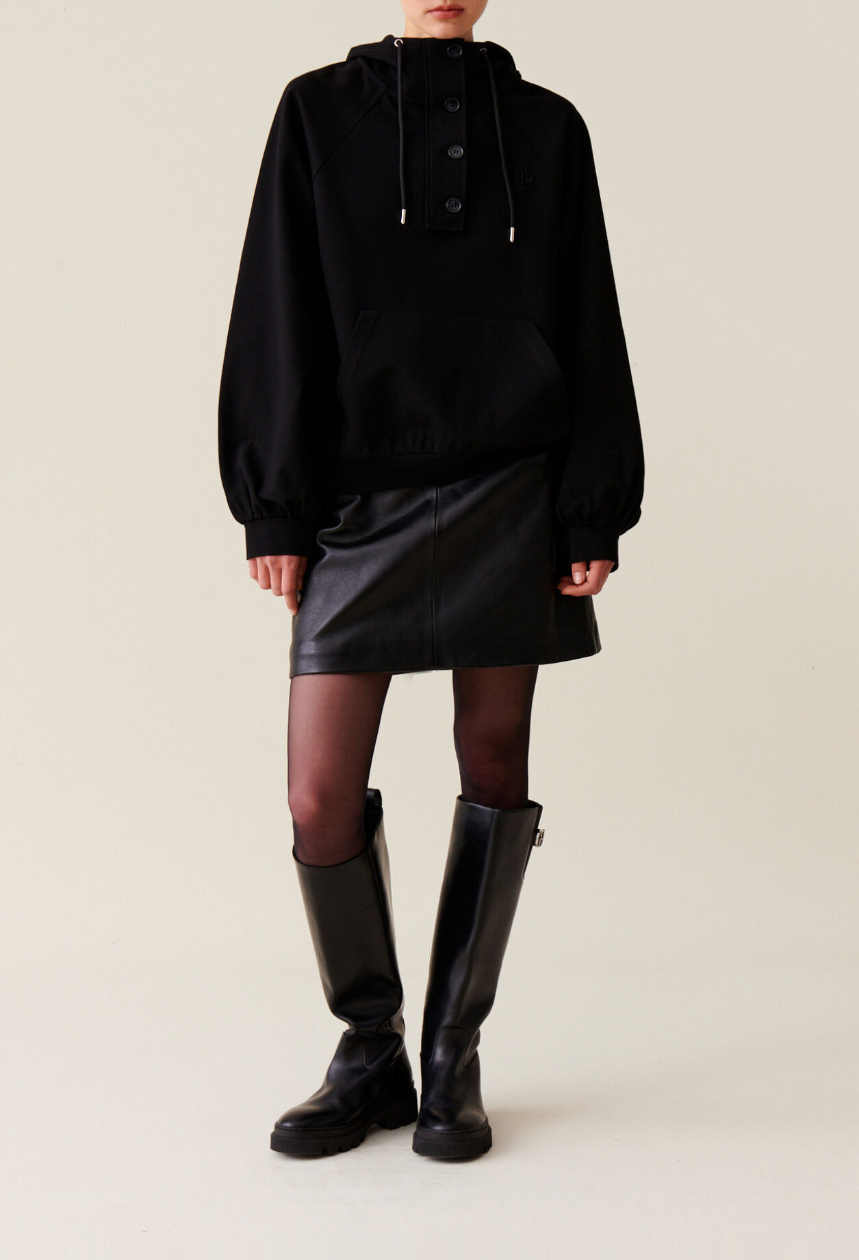 Sweatshirt capuche oversize noir
