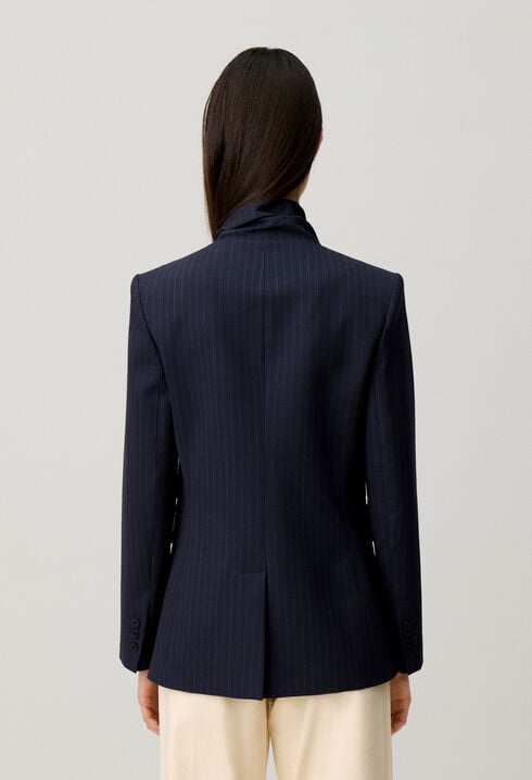 Veste laine foulard amovible