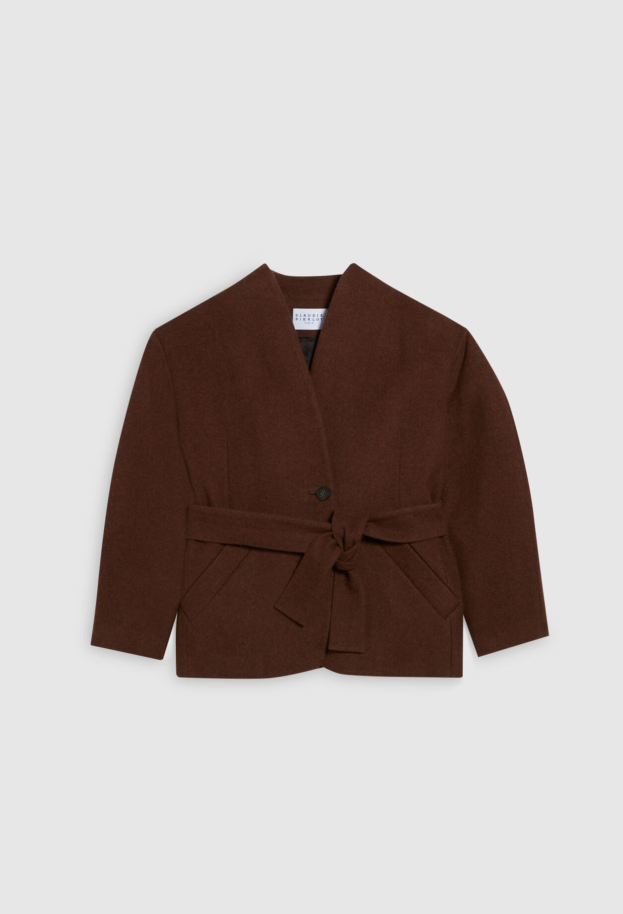 Veste en laine ceinturée