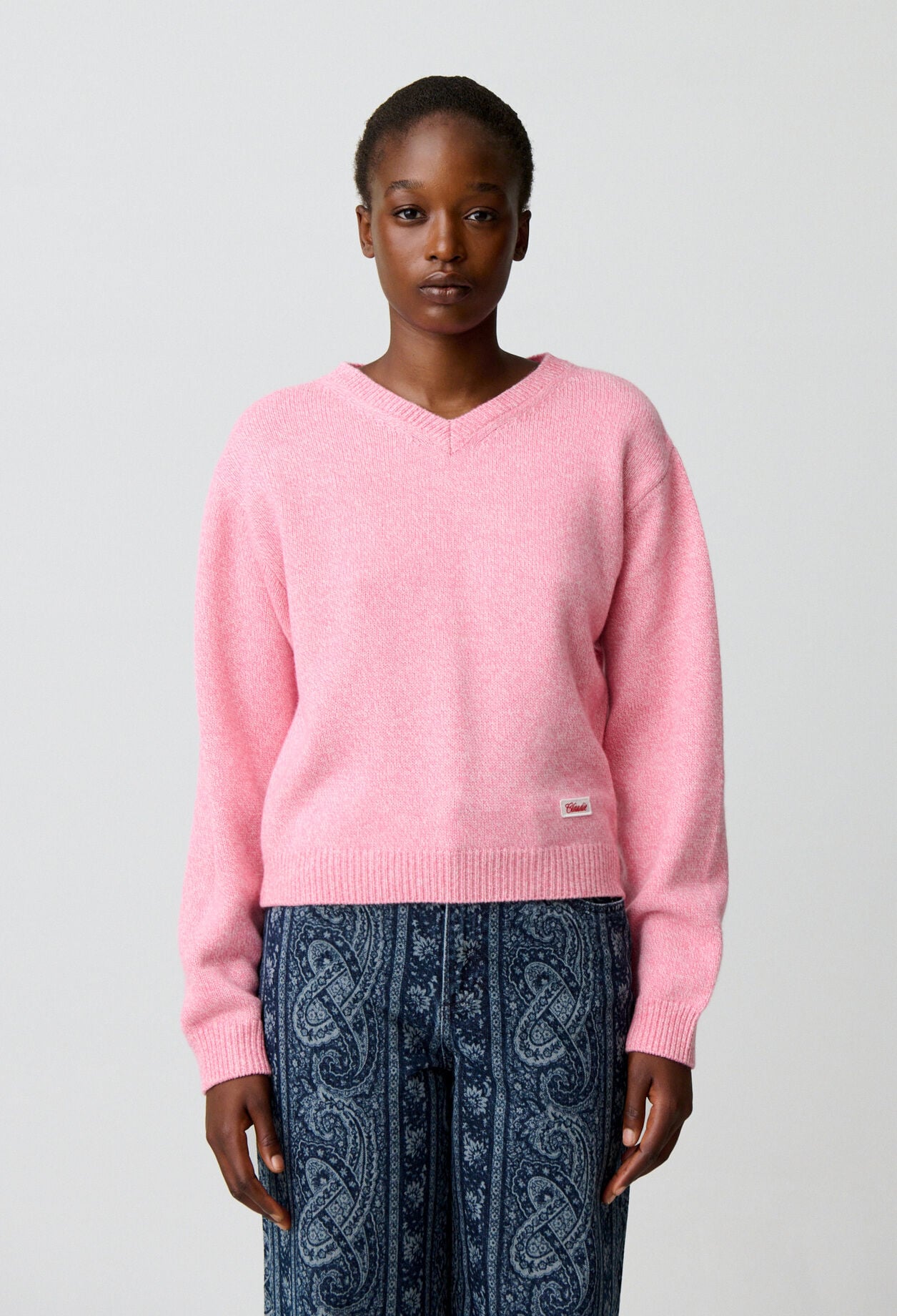 Pull maille col amovible