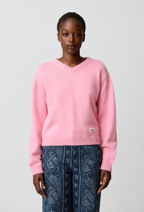 Pull maille col amovible