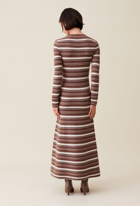 Robe laine rayures
