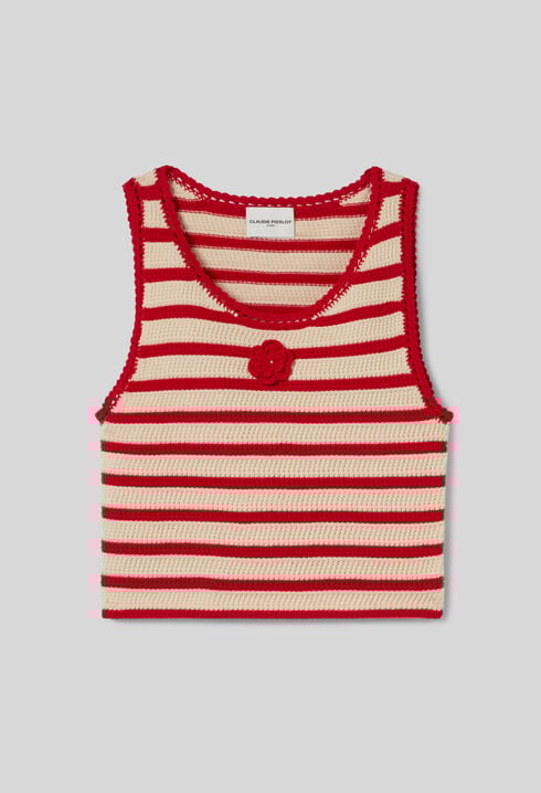 Top rayé crochet